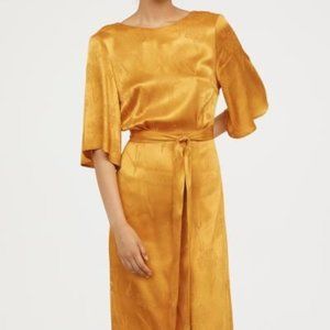 H&M Golden Yellow Calf-Length Dress